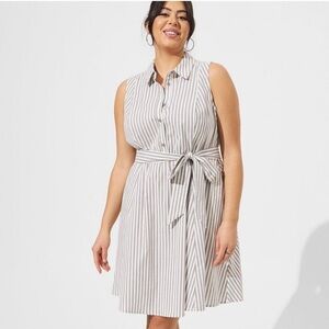 3X TORRID MIDI STRIPED SHIRT DRESS XXXL NWT!